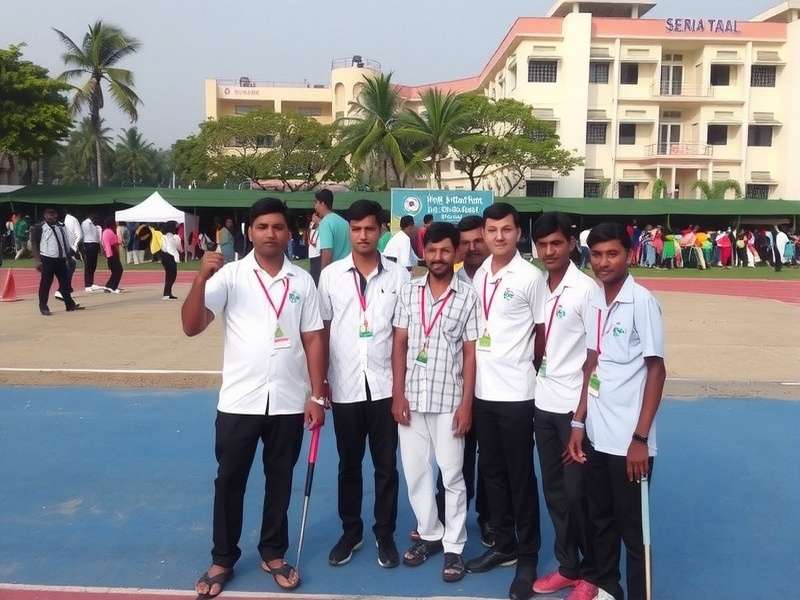 Indian Players Competing in a Local Tournament Shot Put Stars Madhapur Community Event